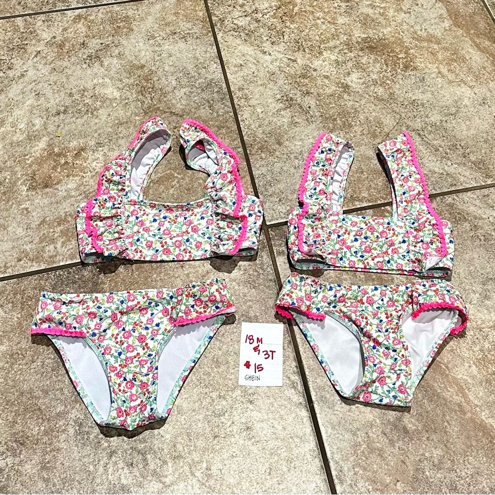 Sister set swimsuits 18m and 3T